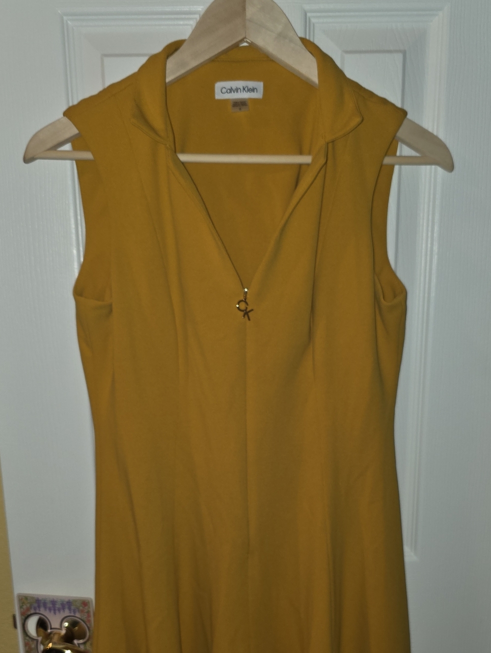 Calvin Klein Sleeveless V-Neck Tunic in Mustard
